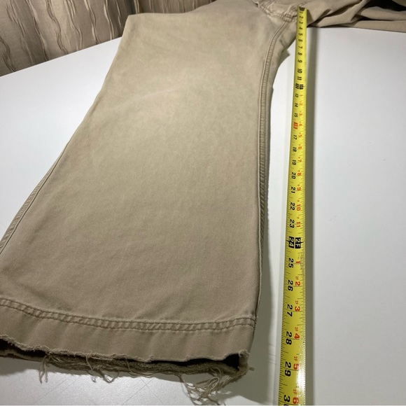 Abercrombie & Fitch Men’s 32R Khakis Chinos Tan Beige Distressed Y2K Zip Fly VTG - Picture 4 of 14